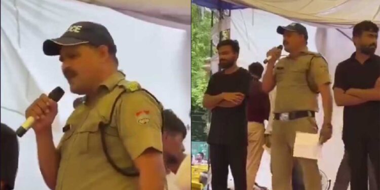 CJP Protest में पुलिस कॉन्स्टेबल ने उतारा बैज! छात्रों के समर्थन में नौकरी छोड़ने का दावा, अब विभाग करेगा कार्रवाई?