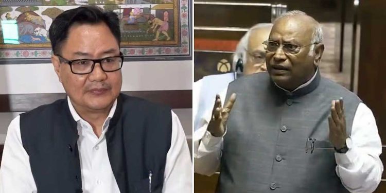One Nation One Election पर कांग्रेस को Kiren Rijiju की चिट्ठी, खरगे से बोले- संसद में विधेयकों का रास्ता न रोकें!